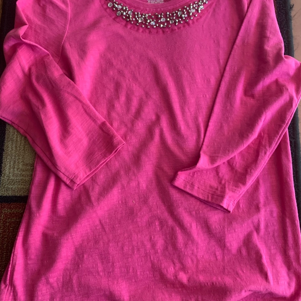 St. John’s Bay Jersey top size small color, pink